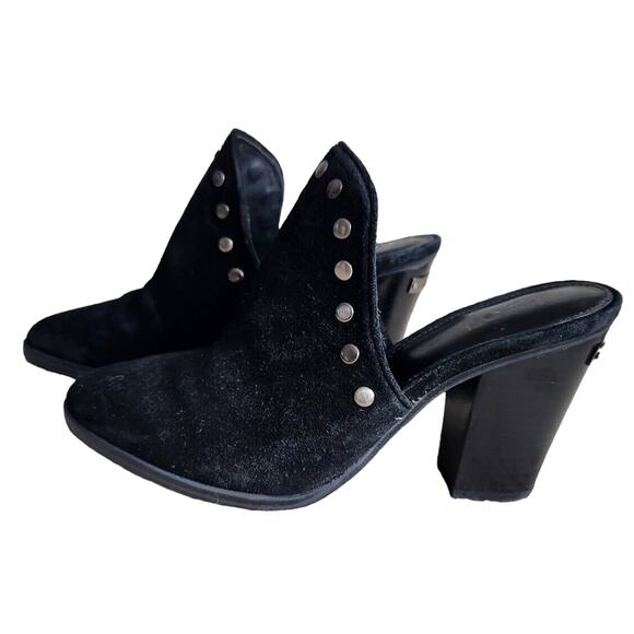 Michael Kors Shoes - Michael Kors Louise Black Suede Studded Slip on Mules Clogs Shoes 8 Pre-owned